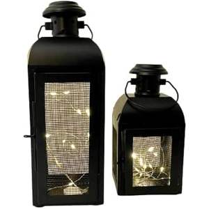 Super Durable Weatherproof Metal Candle <b>Lantern</b> <b>Set</b> of 2 for Table Top Christmas Decoration Heat Resistant Best Candle <b>Lantern</b> - Product Image 5