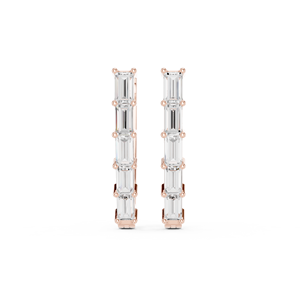 Pendientes de Aro con Diamantes Cultivados en Laboratorio de Alta Gama, Oro Rosa Sólido de 14K, Diseño Moderno y Elegante para Mujer, Boda, Compromiso - Product Image 2