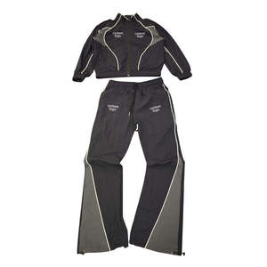 Conjunto de Pantalones y Chaqueta Deportiva Reflectante de Poliéster Cortavientos al por Mayor para Hombre - Product Image 4