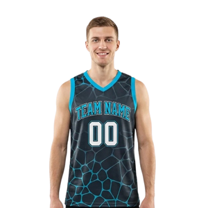 Conjunto de Camiseta y Pantalones Cortos de Baloncesto con Diseño Geométrico para Hombre, Cuello en V, Sin Mangas, Parte Superior Ajustada, Parte Inferior con Estampado del Nombre y Número del Jugador, Uniformes - Product Image 3