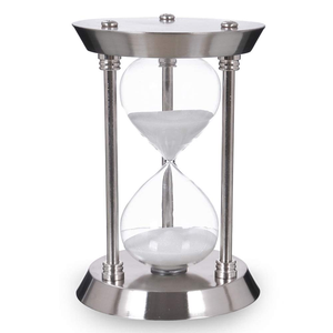 Silver Metal Hourglass <b>Sand</b> Timer Decorative Glass <b>Sand</b> Clock Vintage Tabletop Timer for Home Office Desk Decor Gift - Product Image 1