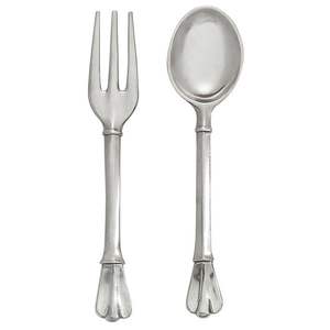 Elegante Cuchara y Tenedor de Metal Contemporáneos para Servir Ensaladas, Diseñados para Cenas de Lujo y Eventos Gourmet - Product Image 6