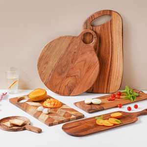 Plateau de service pour desserts en bois pur de luxe, artisanat fait main, plateau multifonctionnel pour restaurant, café, hôtel - Product Image 1