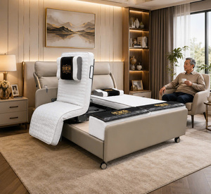 ECU SMART DUO PRO Modern King Size Adjustable Faux Leather <b>Bed</b> <b>Soft</b> Upholstered Steel <b>Frame</b> Storage Design - Product Image 6