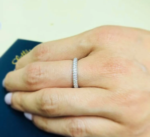 Classic Eternity Band <b>Ring</b> 0.40ct Lab Created Diamond IGI Certified Pave Setting <b>Silver</b> Plated Women's Wedding Engagement <b>Ring</b> - Product Image 4