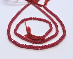 AAA Pink <b>Ruby</b> Faceted Rondelle Beads 4.5-5 MM <b>Ruby</b> Corundum Faceted Rondelle Beads 12.5 Inch Pink <b>Ruby</b> Corundum Gemstone Beads - Product Image 4