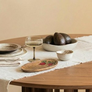 Wooden Eco-Friendly Reusable Serving <b>Platter</b> with Hand painting Rustic Multi-Purpose Tableware by Curio Craft - Product Image 4