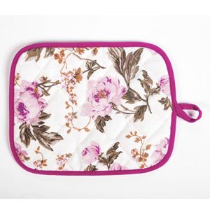 High Water Absorbency Rectangle Shape Floral Printed <b>Kitchen</b> & Tabletop Oven Mitts Recycled Cotton Pot Holders. - Product Image 1