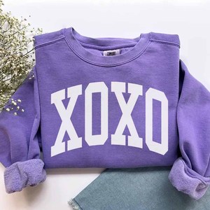 XOXO Wholesale Cotton Fleece Pullover Women Men Ladies Unisex Sorority Greek Apparel Chenille Letter Embroidery - Product Image 4