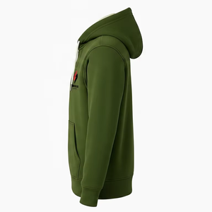 Sudadera con capucha para hombre, de algodón grueso, corte regular, informal, cortavientos, ecológica, con cremallera completa, personalizable - Product Image 6
