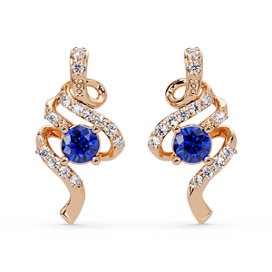 Boucles d'oreilles pendantes élégantes en argent sterling 925 avec saphir bleu, bijoux OEM à marque privée, Inde - Product Image 6