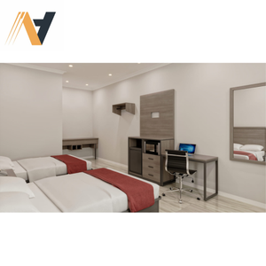 Juego de Muebles de Dormitorio Estilo Techo Rojo Económico - Muebles de Hotel de MDF+LPL para Hoteles Económicos - Suministro de Fábrica en Vietnam - Product Image 4