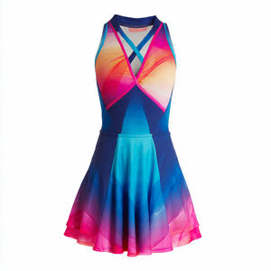 Robes de netball imprimées pour femmes, 100% polyester, col en V, sans manches, légères, uniformes d'entraînement de netball - Product Image 6