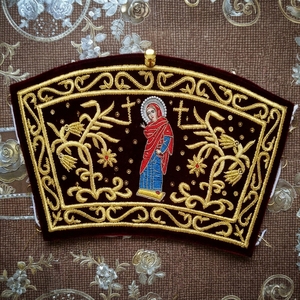 Epigonación de Iglesia Bordada a Mano con Hilos de Oro |   Palitsa de Clérigo Ortodoxo con Bordado de Iconos para Vestimentas de Sacerdote y Obispo - Product Image 2
