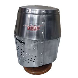 หมวกนักรบเทมพลาร์ยุคกลางทำจากเหล็กกล้าอ่อน งานแฮนด์เมดขัดเงา สวมใส่ได้สำหรับผู้ใหญ่ เหมาะสำหรับวันครบรอบวันคุ้มครองโลก - Product Image 4