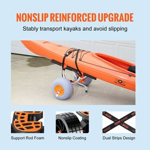 Larghezza regolabile 12 ''pneumatici Kayak carrello pesante canoa pieghevole carrello 350 Lb capacità di peso per Kayak Canoe Jon barche - Product Image 4