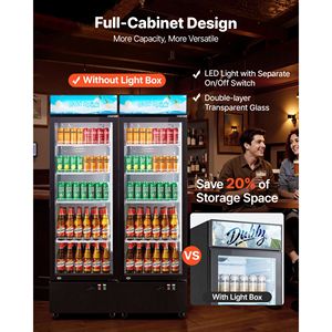 Refrigerador Comercial con Puerta de Vidrio, Enfriador de Bebidas de 12.7 Pies Cúbicos, Exhibidor - Product Image 5