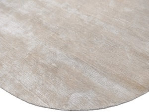 Alfombra Redonda Tejida a Mano de Bambú y Seda Color Marfil – Decoración Minimalista para el Hogar - Product Image 2