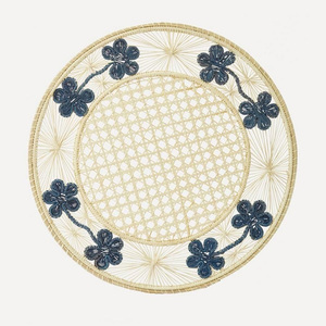 Top Seller 2026 Floral Scalloped Rattan Placemat and Charger <b>Plates</b> From Vietnam Factory for Dining Table Set of <b>Mats</b> & Pads - Product Image 5