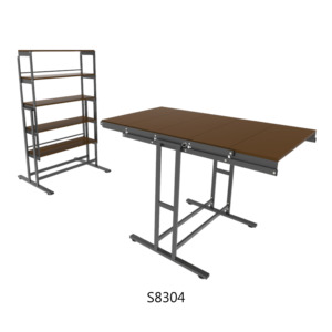 Modern Wood Metal Folding <b>Table</b> Shelf Waterproof Lumetal Brand 1 Year Warranty Made Vietnam Commercial Use Floor Mount Desk - Product Image 2