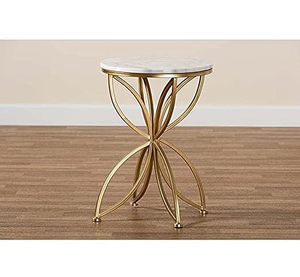 Eco-Friendly Durable Center Coffee Table Engineered Wooden Top Polished Metal <b>Frame</b> Stylish Living Room <b>Sofa</b> Table - Product Image 2