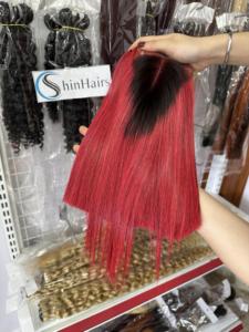 ผมแท้ SHIN HAIR สีแดงแบบมัดเป็นช่อ ตรงธรรมชาติ เวียดนาม เรมี่ ซุปเปอร์ดับเบิ้ลดรอน ติดเทป สำหรับผู้หญิงผิวสี - Product Image 2