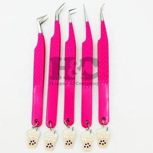 Pinzas de Acero Inoxidable Puntiagudas de Calidad Premium para Extensión de Pestañas, Diseño Coffee Charm, 10 mm de Longitud, para Pestañas de Visón - Product Image 1