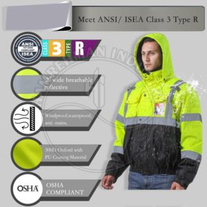 Reflective Safety Clothing With Waterproof Silk Fabric Jacket Black Polyester Safety Jacket High Visibility Workwear - Product Image 6