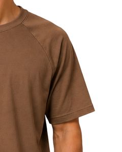 เสื้อยืดแขนสั้นคอกลมสีน้ำตาลสำหรับผู้ชาย ทรงแร็กแลน เรียบง่าย สไตล์สตรีทแวร์ รับสกรีนโลโก้ ทรงโอเวอร์ไซส์ แฟชั่น นุ่มสบาย พรีเมียม เสื้อยืดฤดูร้อน - Product Image 4