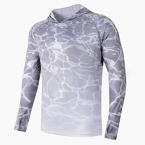 Custom Front Pattern Sun <b>Protection</b> Long-sleeved Waterproof Fishing <b>Hoodie</b> UPF50 <b>UV</b> Soft Quick Dry Performance Mask Hooded - Product Image 2