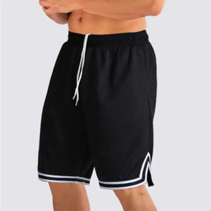 Men's Breathable 100% Polyester Basketball <b>Shorts</b> with Drawstring Elastic Waist Quick Dry <b>Zipper</b> Pocket Plain Design - Product Image 3