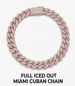 Collier cubain glacé de qualité supérieure avec des pierres de moissanite brillantes, fermoir personnalisé et style hip-hop audacieux - Product Image 2