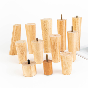 Round Wooden Furniture <b>Legs</b> Solid Wood Replacement Feet for <b>Sofa</b> Cabinet Dresser Natural Finish Modern Home Upgrade Durable - Product Image 1