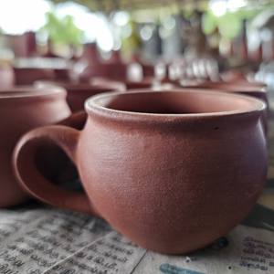 Handmade Terracotta Clay Round Eco-Friendly Earthenware Cups Portable & Reusable for Tea and Coffee BPA Free - Product Image 1