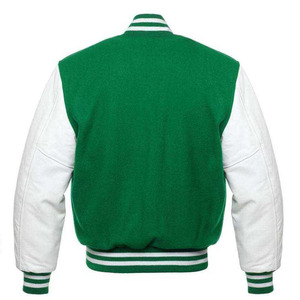 Veste universitaire sur mesure pour hommes, bleu marine, manches en cuir blanc, veste de baseball style Letterman - Product Image 5