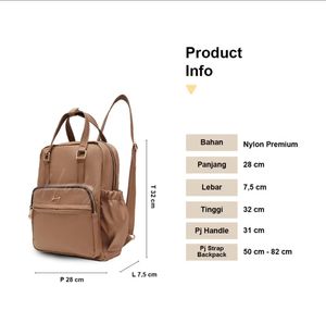 New Arrival Hody Women's Mini Waterproof Premium Synthetic Leather Laptop Backpack Zanee College Daily Use Zipper Closure - Product Image 4