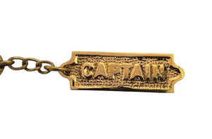 Llavero de latón vintage con placa de capitán náutica, accesorio de regalo coleccionable - Product Image 3