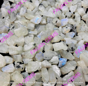 พลอยดิบสีฟ้าธรรมชาติ FAIJAN GEMS มูนสโตนแบบชิป คุณภาพสูง ขายส่ง รับประกันโดยผู้เชี่ยวชาญ สำหรับทำเครื่องประดับ - Product Image 4