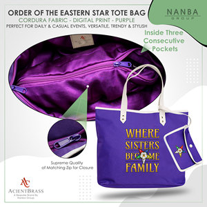 OES Where Sisters Become Family Order Of The Eastern Star Tapestry Bulk Masonic Eastern Star Tote Bags - Product Image 5