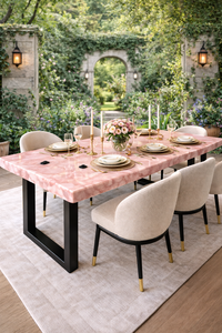 Pink Onyx Table <b>Top</b> with Black Stone Inlay Natural Onyx Coffee Table <b>Top</b> Handmade Stone Slab Table for Room Hotel Furniture Deco - Product Image 5