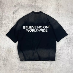 Custom <b>Oversized</b> T <b>Shirt</b> With Letter Print Front Logo 100% Cotton Heavyweight Streetwear OEM ODM Wholesale Manufacturer - Product Image 2