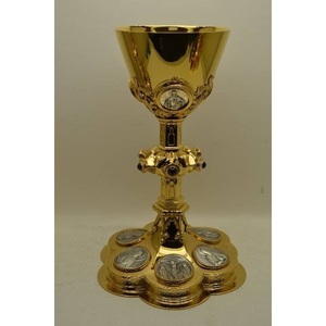 Juego de Cáliz y Ciborio de Metal Premium para Ceremonia de Comunión en la Iglesia con Acabado Pulido Elegante y Vajilla Religiosa Duradera - Product Image 1