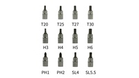 Juego de Herramientas Manuales Mecánicas OEM ODM de 55 Piezas, 1/4" 1/2", 6 Puntas, con Acabado Cruzado, de Acero al Cromo Vanadio, con Estuche Metálico