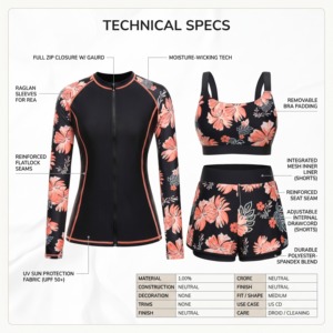 เสื้อแรชการ์ดแขนยาวแบบกำหนดเอง แห้งเร็ว ป้องกันรังสียูวี สำหรับว่ายน้ำ เล่นเซิร์ฟ ดำน้ำ เสื้อกีฬา OEM - Product Image 4