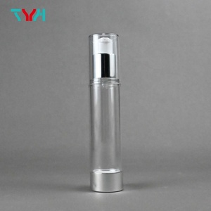 Botella redonda de vacío PET de 15ml, 30ml, 50ml con tapa transparente de PET, bomba sin aire de PP con fondo plateado brillante (serie JT) - Product Image 5