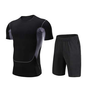 Vêtements de sport pour hommes, entraînement, gym, course à pied, shorts et t-shirt, ensembles deux pièces, matériaux respirants et anti-transpiration - Product Image 2