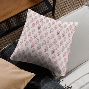 Housse de coussin imprimée sur mesure, vente en gros en Inde, carrée, à thème de feuille, inspirée de l'impression, avec fermeture éclair - Product Image 1