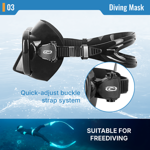 Máscara de Buceo Profesional de Bajo Volumen con Dos Lentes, Gafas de Snorkel de Silicona Líquida OEM con Hebilla de Ajuste Rápido para Buceo Libre - Product Image 4