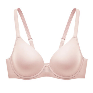 Women's Seamless <b>Wire</b>-Free <b>Bra</b> Solid Color Full Cup Adjustable Straps Y-Back Closure Knitted Comfort Fit - Product Image 1