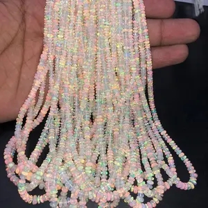 Kalung Manik Rondelle Halus Opal Etiopia Alami Multi Welo Api Opal Manik Untai Manik Opal Api Kalung Op